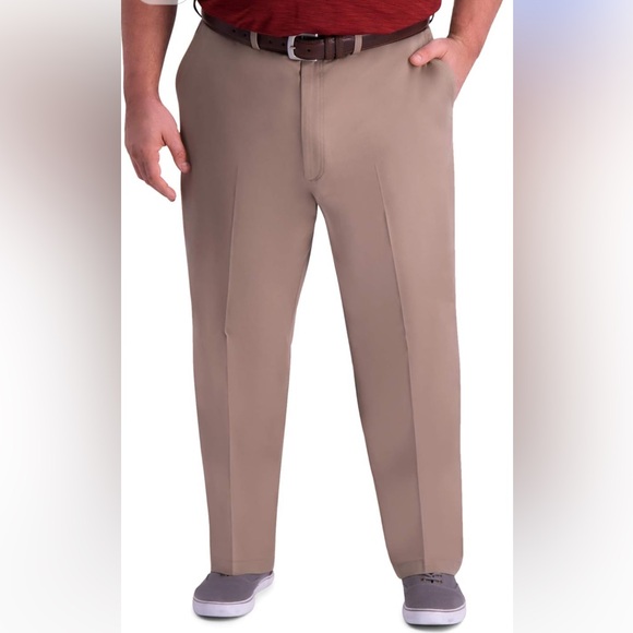 Haggar Other - Haggar Premium Comfort Dress Pants 42x30 Wool Blend Med Khaki Classic Fit NWT